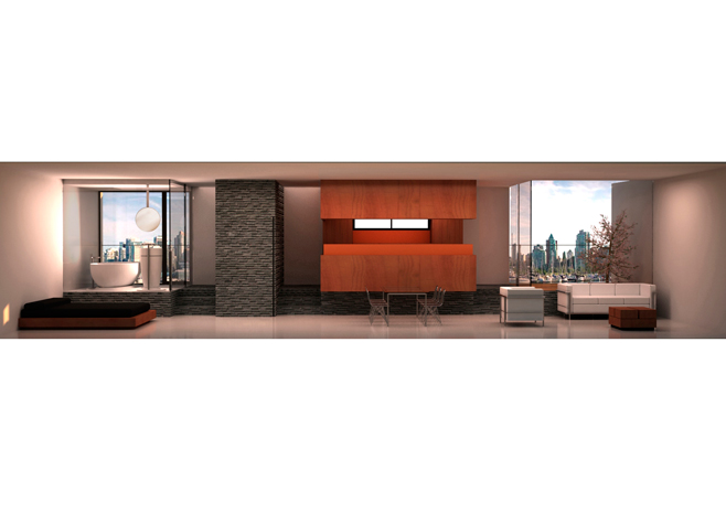 alzado longitudinal Loft Zen